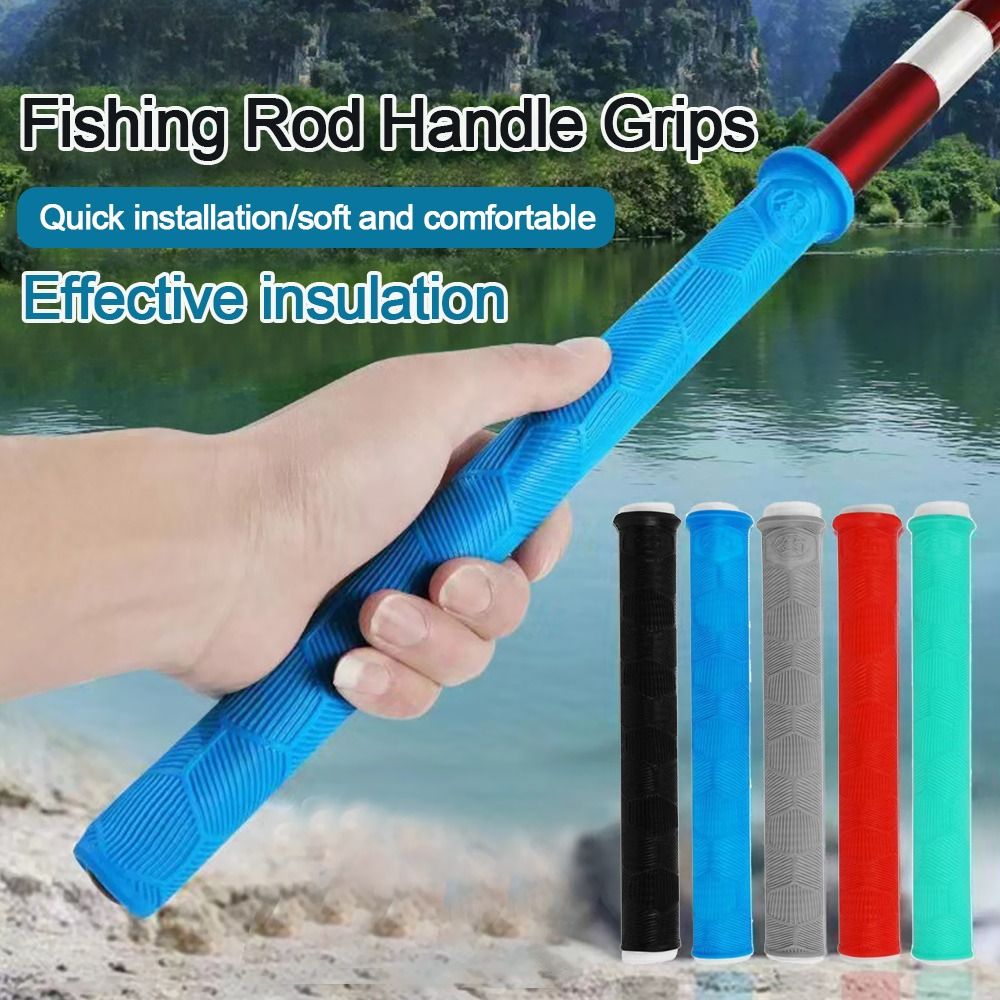 Fishing Rod Case - シリコーン釣竿ハンドルラップノンスリップユニバーサル滑り止めグリップカバー交換可能な多機能保護カバー