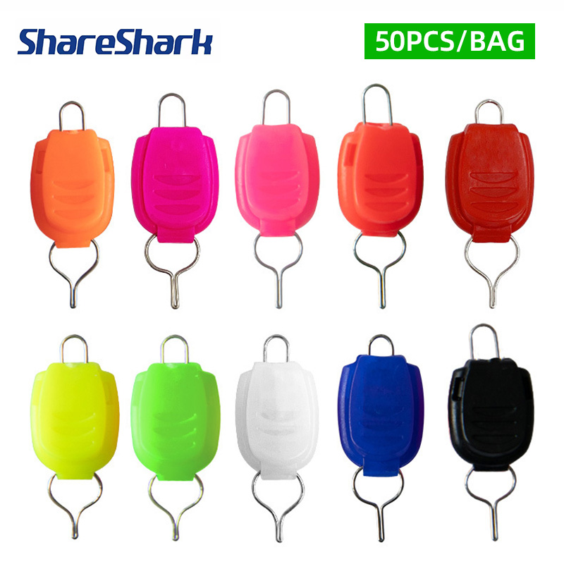 Fishing Rod Combo - ShareShark 50個入り/袋 釣り糸ホルダー バックル ストッパー キーパー