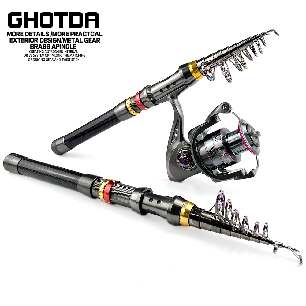 スピニングまたはキャスティング用の伸縮式カーボンファイバース - Fishing Rod Surf のレビューと価格