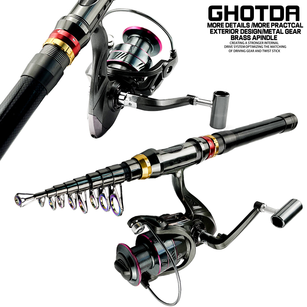 スピニングまたはキャスティング用の伸縮式カーボンファイバース - Fishing Rod Surf のレビューと価格